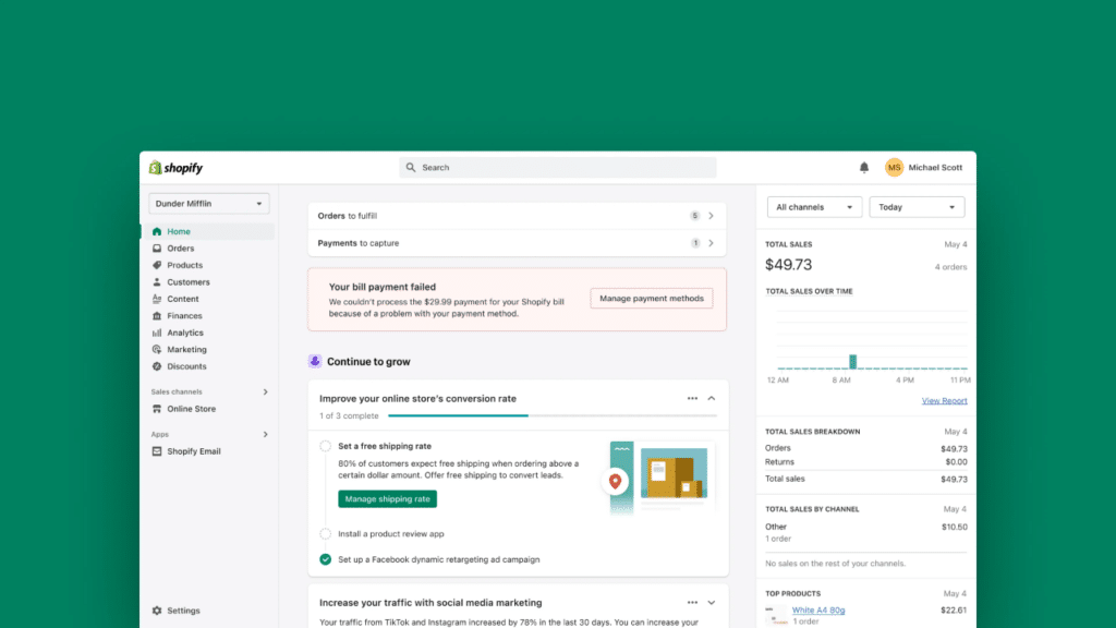 Shopify Interface 1