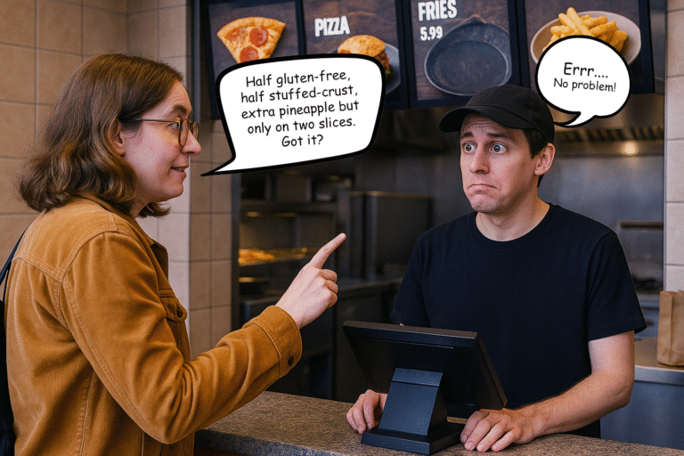 Women Ordering Food At A Takeout Counter